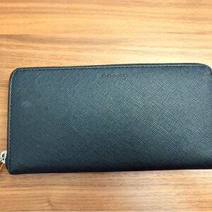 Coach Black Zip-Around Wallet